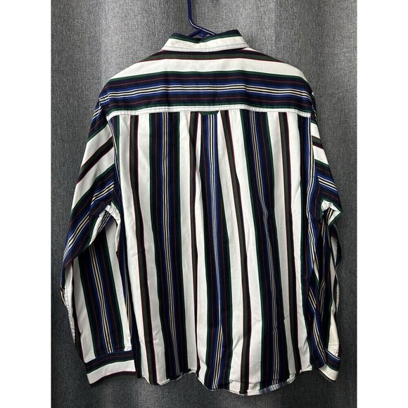 Vtg Gulf Traders Shirt Mens Large Striped Long Sleeve Button Up 90s Retro - Picture 5 of 7